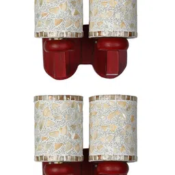 Somil Premium Designer Glass Wall / Night Lamp Elegant & Stylish Dcor Accent for Modern Interiors, color- Golden, White, Size, 27.5 X 23.5 X 28.5 CM-image-39