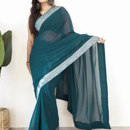 Mitera Zari Poly Georgette Ready to Wear Saree-image-92