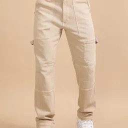 Italian Colony Men Straight Fit Cargos Trousers-image-62