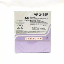 Ethicon 45 cm 4-0 USP Violet Vicryl Absorbable Braided Suture NW2465 Pack of 12 Pcs-image-58