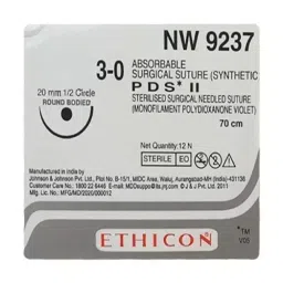 Ethicon 70 cm 3-0 USP Violet PDS II Violet Monofilament Suture NW9237 Pack of 12 Pcs-25
