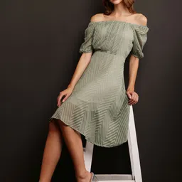 Houseofchic Striped Off-Shoulder Georgette A-Line Maxi Dress-image-44