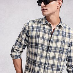 WROGN Checked Pure Cotton Casual Shirt-image-71