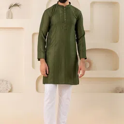 CHIRASVI Men Green Polyester Straight Kurtas-picture-38