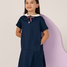 U.S. Polo Assn. Kids Peter Pan Collar A-Line Dress-image-99