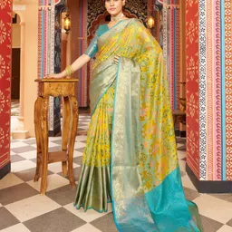 DIVASTRI Floral Zari Pure Cotton Saree-picture-41