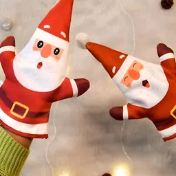 Indigifts Set Of 2 Santa Printed Hand Puppet Festive Decor-image-21