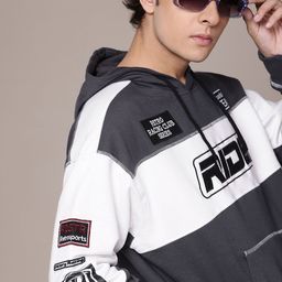 The Roadster Lifestyle Co. Striped Hooded Relaxed Fit Sweatshirt-picture-1