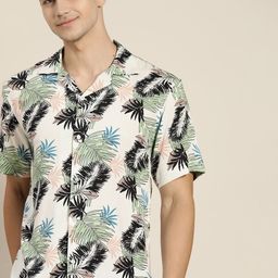 Hancock Men White Relaxed Printed Casual Shirt-image-36