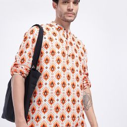 Anouk Rustic Ethnic Motifs Print Roll Up Sleeves Kurta-picture-23