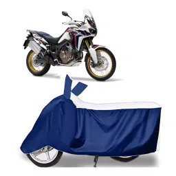 Auto Pearl Two Wheeler Cover for Honda CRF1000L Africa Twin - White, Blue-image-80