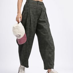 glitchez Women Urban Utility Camouflage Print Baggy Trousers-image-1
