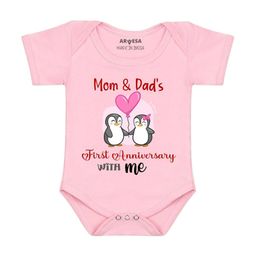 Arvesa Mom & Dad Anniversary With Me Printed Bodusuit-image-86