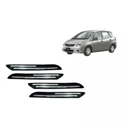 Auto Pearl Plastic & Silver Plated Car Bumper Guard for Toyota Spacio Black/Silver (Pack of 4 Pcs)-11