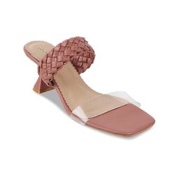Mochi Peach-Coloured Colourblocked Kitten Heels-95