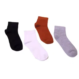 TIPY TIPY TAP Kids Pack Of 4 Solid Cotton Ankle-Length Socks-31