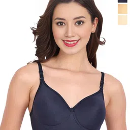 Liigne Women Pack Of 3 Full Coverage Lightly Padded Non-Wired Cotton T-shirt Bra-picture-18