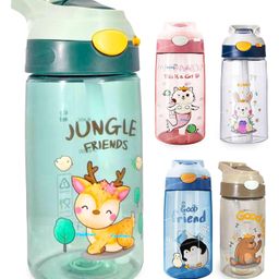 FunBlast Cartoon Water Bottle with Sipper - Random Color and Design-85