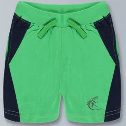 Kiddopanti Side Cut & Sew Placement Printed Shorts - Green-image-78