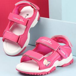 Cute Walk by Babyhug Sandals with Velcro Closure & Butterfly Applique - Fuchsia-image-42