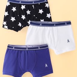 Pine Kids Cotton Spandex Knit Trunks With Star Print Pack of 3 (Colour May Vary)-image-84