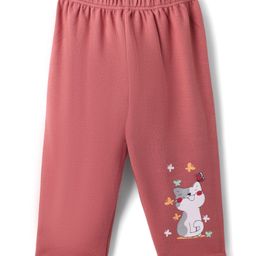 Tango Interlock Knit Full Length Legging with Kitty Print - Dark Pink-image-51