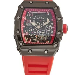 Poshi Men Fashion Sports Waterproof Hollow Design Silicone Strap Quartz Watch-27