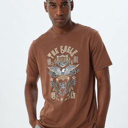 Koton Men Graphic Printed Round Neck Cotton T-shirt-image-53