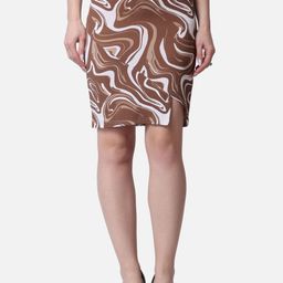 Popwings Printed Mini Length Pencil Skirt-image-63
