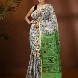 DESH BIDESH Warli Block Print Saree-picture-1