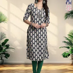 HERE&NOW Women Pack of 3 Ethnic Motifs Printed Pure Crepe Straight Kurta-image-88