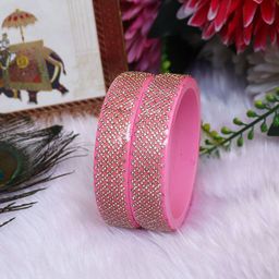 TAJ BRIDAL STORE Set Of 2 Rhinestone Studded Kada Bangles-image-41