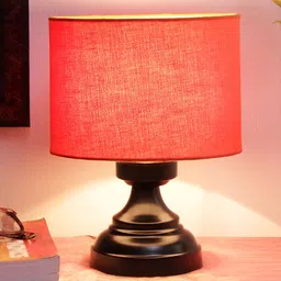 Devansh Orange Iron Traditional Cylindrical Shaped Table Lamp-25