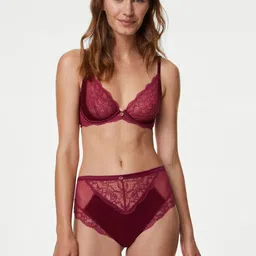 Marks & Spencer Self-Design Lace Detail Mid-Rise Briefs-image-64