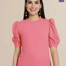 Mast & Harbour Women Pack Of 2 Puff Sleeves Peplum Top-image-88