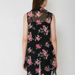 Moda Rapido Printed Mandarin Collar Open Front Shrug image 2