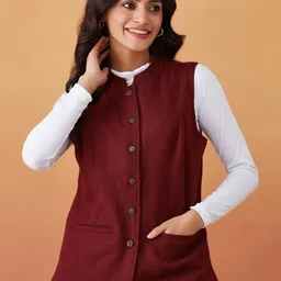 Fabindia Women Woollen Nehru Jackets-20