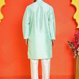 Jompers Men Regular Dupion Silk Kurta with Pyjamas image 4