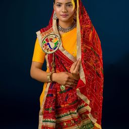 KCPC BANDHANI Embroidered Bandhani Dupatta with Sequinned image 2