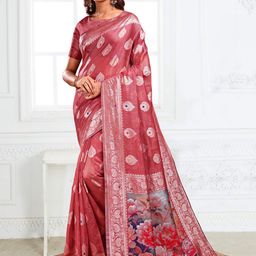 KALINI Woven Design Zari Saree With Blouse Piece-image-20