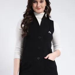 Monte Carlo Women V Neck Sleeveless Button Closure Cardigan-picture-41