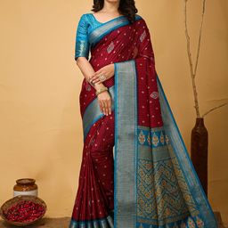 DIVASTRI Woven Design Zari Banarasi Saree-12