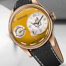 DOUBLERUN Men Dial & Leather Textured Straps Analogue Chronograph Watch H05N15019-23
