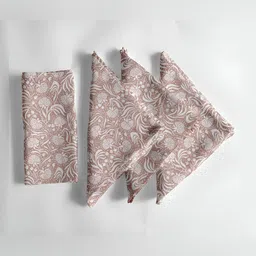 Vargottam 12Pcs White & Brown Printed Cotton Table Napkins-picture-18