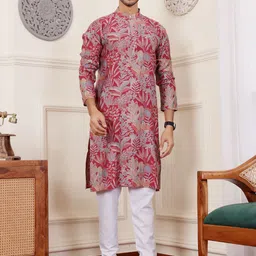 Rawayi Men Striped Flared Sleeves Anarkali Kurta-image-95