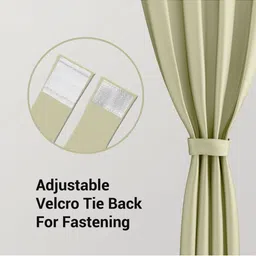 Myntra Elegant Homes Cream-Coloured Set of 2 Black Out Door Curtain-11