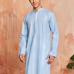 VASTRAMAY Geometric Embroidered Sequinned Jacquard Silk Straight Kurta-picture-42