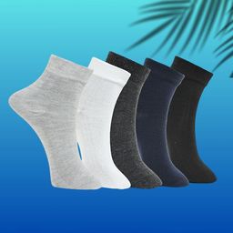 MJE Unisex Pack Of 5 Ankle-Length Socks-image-102