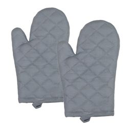 UrbanArts 2-Pcs Grey Pure Cotton Padded Oven Gloves-13