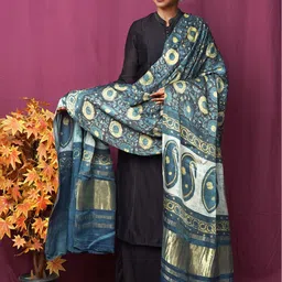 Unnati Silks Ethnic Motifs Printed Block Print Dupatta image 3